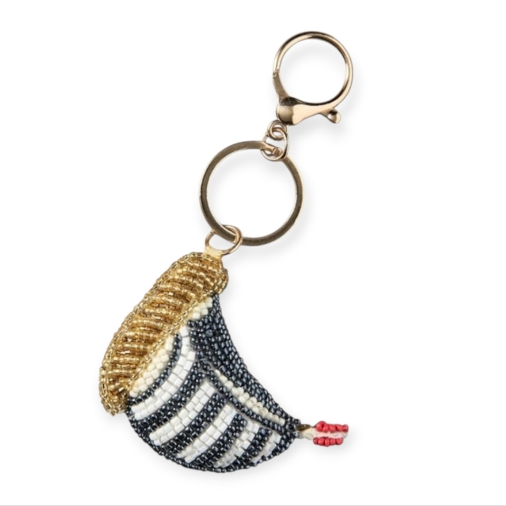 Anthropologie Under The Sea Beaded Bag Charm Key Holder